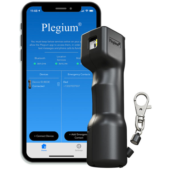 Plegium Smart Pepper Spray for sale at Mindful Defense Self-Defense